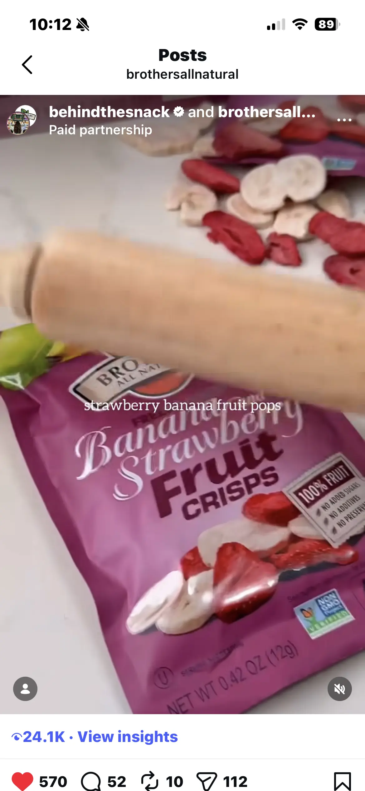 @behindthesnack making unique treats with the Brothers All Natural Banana and Strawberry fruit crisps.