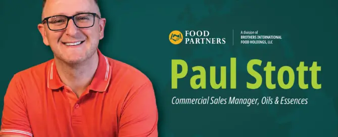 Paul Stott Joins the Food Partners team as Commercial Sales Manager, Oils and Essences